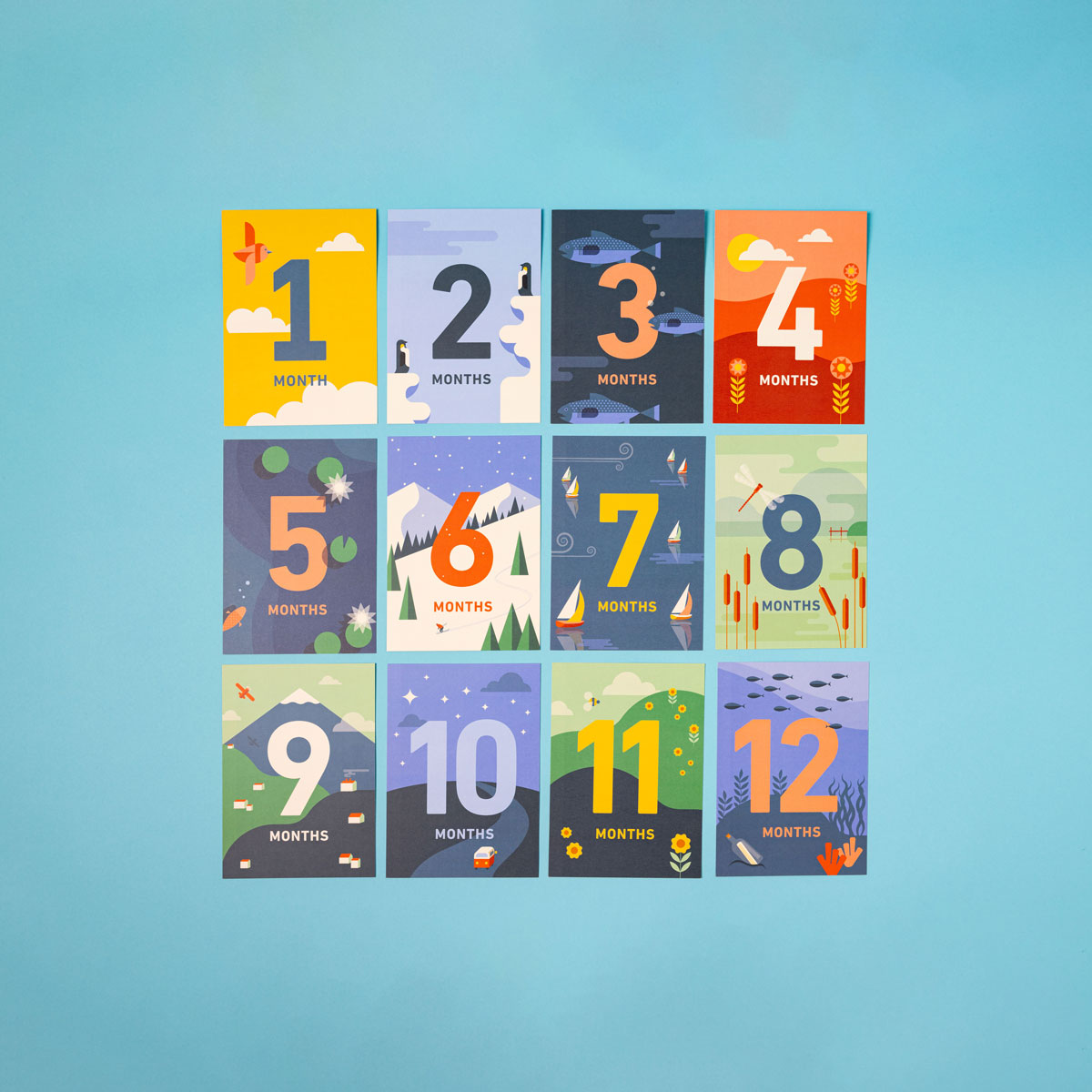 Stork Milestone Cards w/ Belly Band - Pack of 12