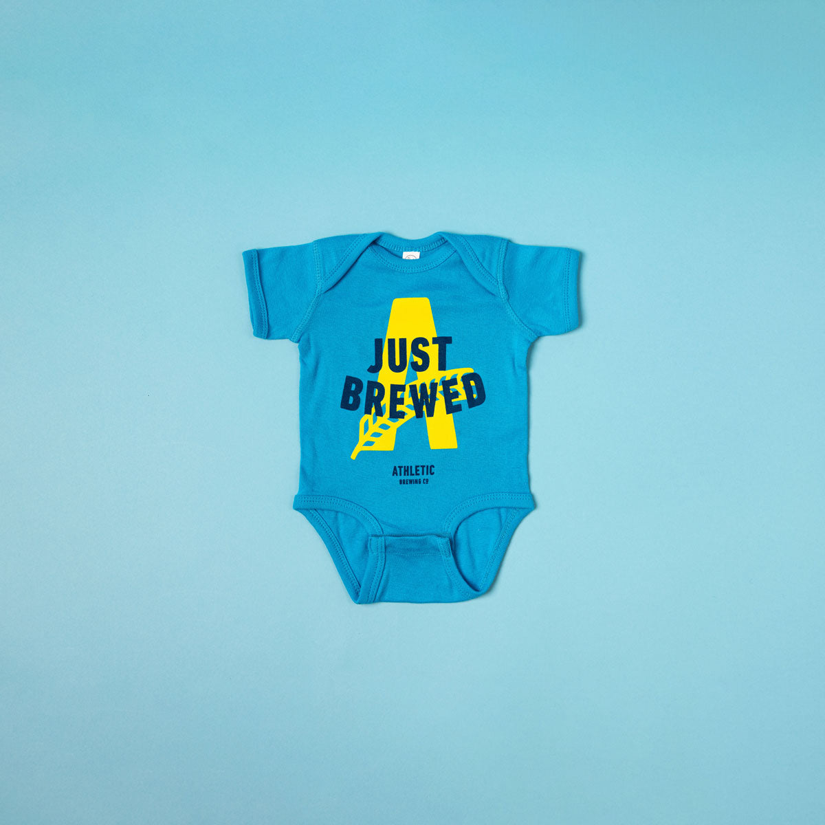Just Brewed Baby Onesie - Light Blue (Stork)