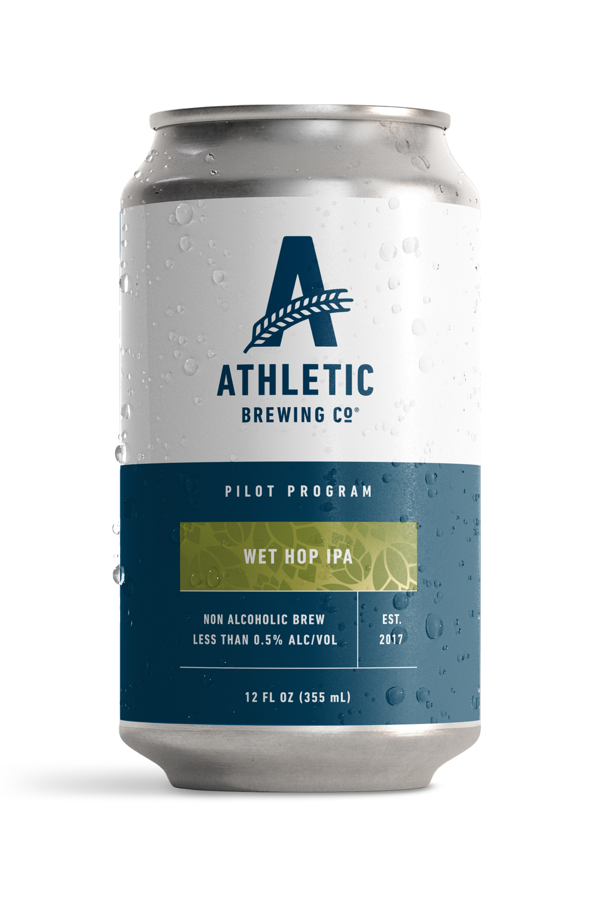 Athletic Brewing Co. can of Wet Hop IPA on a white background