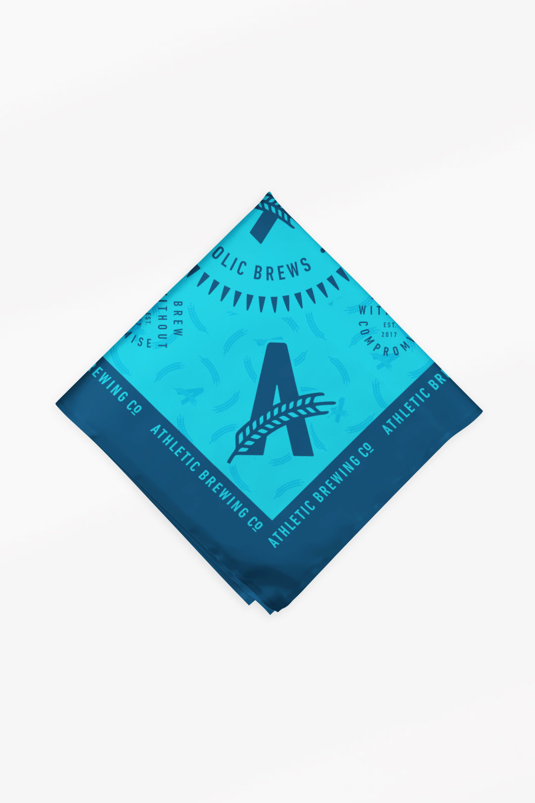 Athletic Brewing Bandana Folded Blue